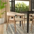 Pemberly Row Contemporary Upholstered Set of 2 Dining Chairs in Natural