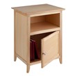 Pemberly Row Transitional Solid Wood Nightstand with Cabinet in Natural