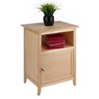 Pemberly Row Transitional Solid Wood Nightstand with Cabinet in Natural