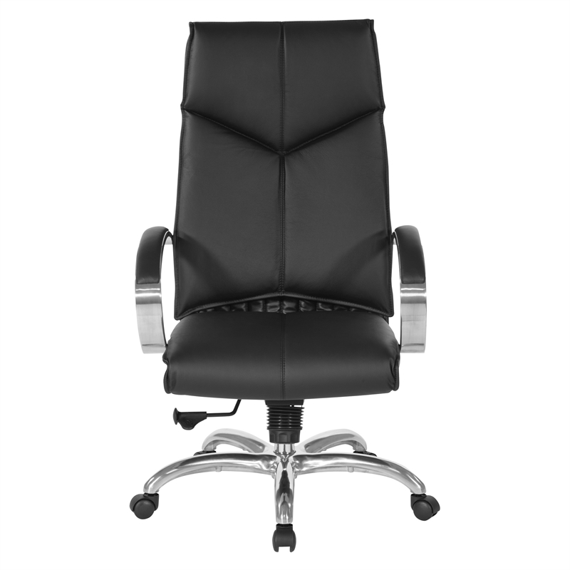 Pemberly Row Contemporary High Back Black Executive Leather Office Chair