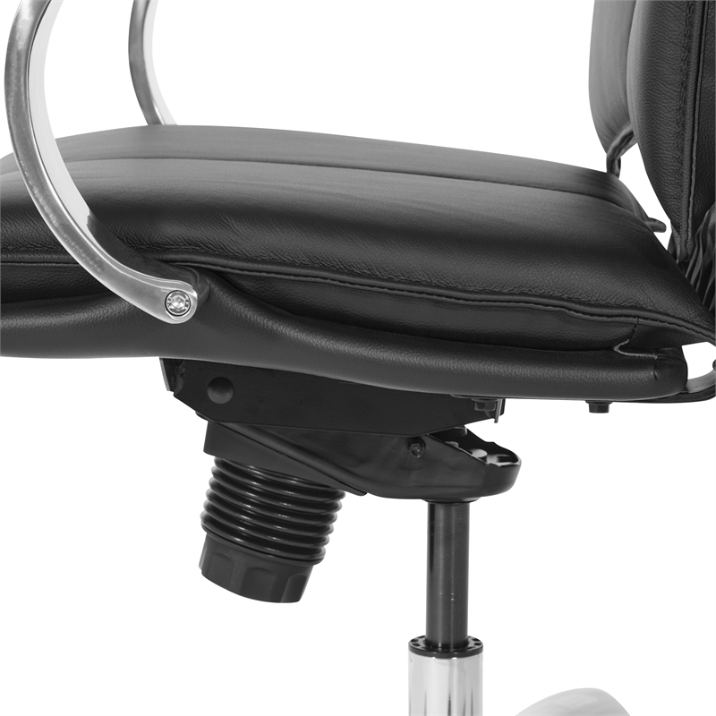 Pemberly Row Contemporary High Back Black Executive Leather Office Chair