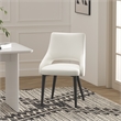 Pemberly Row Contemporary White Leatherette Dining Chair with Metal Legs