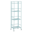 Pemberly Row Xtra Storage Four-Tier Folding Shelf with Green Metal Frame