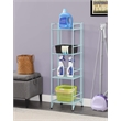 Pemberly Row Xtra Storage Four-Tier Folding Shelf with Green Metal Frame