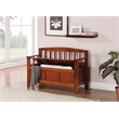 Pemberly Row Entry Way Bench in Engineered Wood with Walnut Brown finish