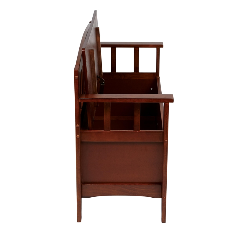 Pemberly Row Entry Way Bench in Engineered Wood with Walnut Brown finish