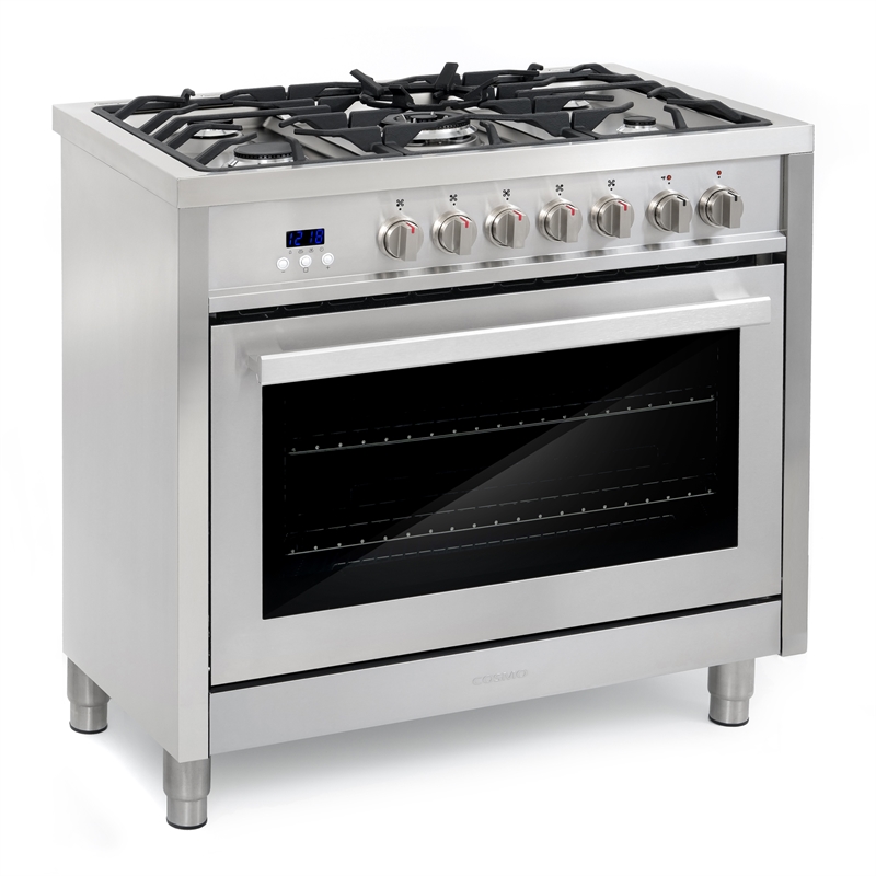 Pemberly Row 36 in. Stainless Steel Dual Fuel Range with Convection Oven