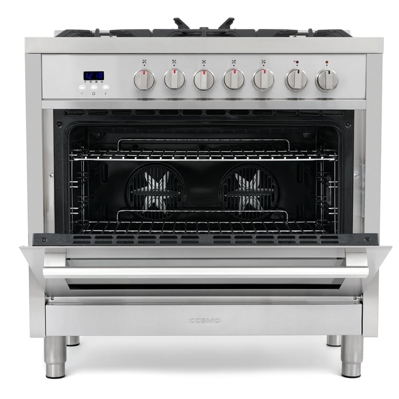 Pemberly Row 36 in. Stainless Steel Dual Fuel Range with Convection Oven