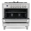 Pemberly Row 36 in. Stainless Steel Dual Fuel Range with Convection Oven