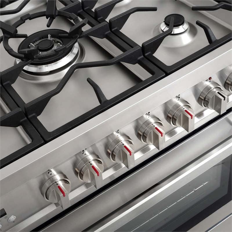 Pemberly Row 36 in. Stainless Steel Dual Fuel Range with Convection Oven