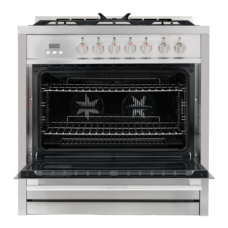 Pemberly Row 36 in. Stainless Steel Dual Fuel Range with Convection Oven