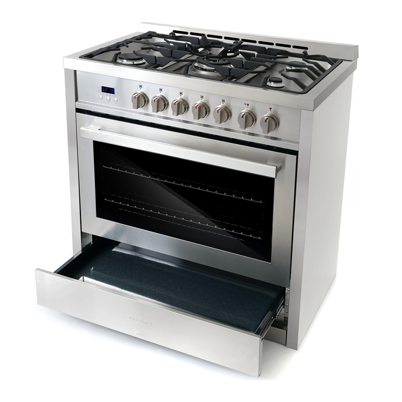 Pemberly Row 36 in. Stainless Steel Dual Fuel Range with Convection Oven