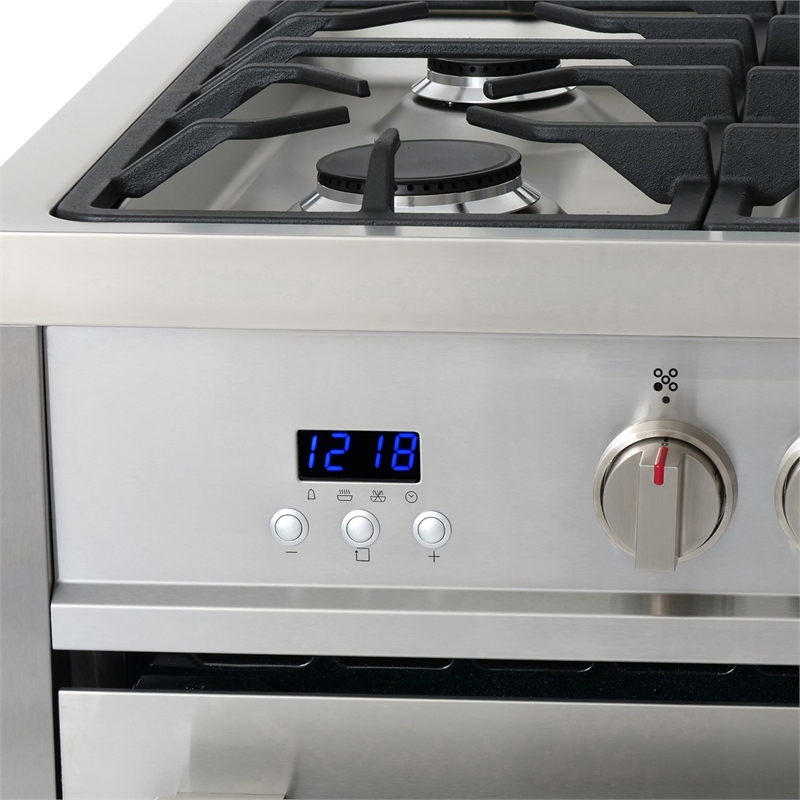Pemberly Row 36 in. Stainless Steel Dual Fuel Range with Convection Oven