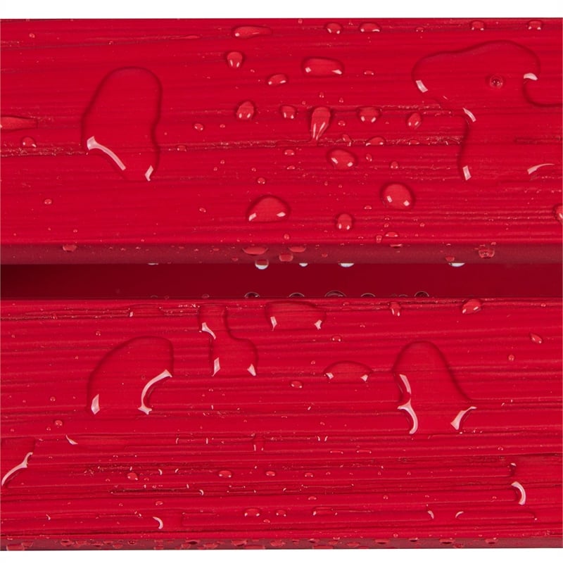 Pemberly Row Rectangular Traditional Wood Indoor/Outdoor Side Table in Red