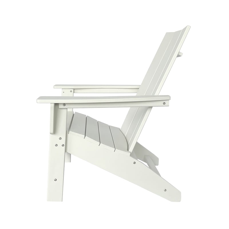 Pemberly Row Modern Resin All-Weather Patio Porch Adirondack Chair in White