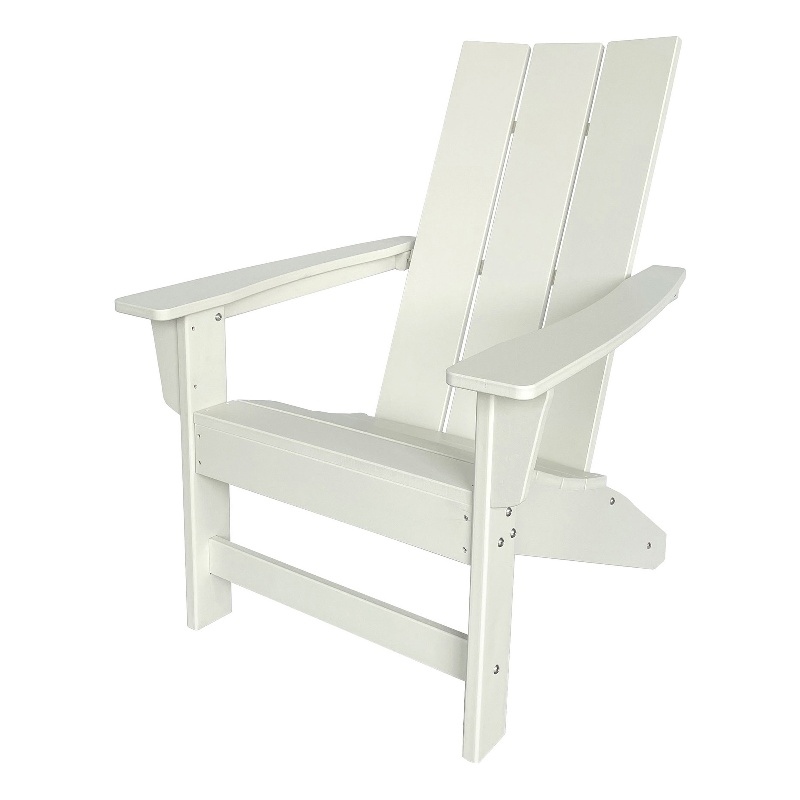Pemberly Row Modern Resin All-Weather Patio Porch Adirondack Chair in White
