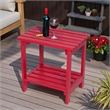 Pemberly Row Rectangular Traditional Wooden Indoor/Outdoor Side Table in Red