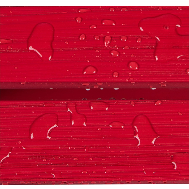 Pemberly Row Rectangular Traditional Wooden Indoor/Outdoor Side Table in Red