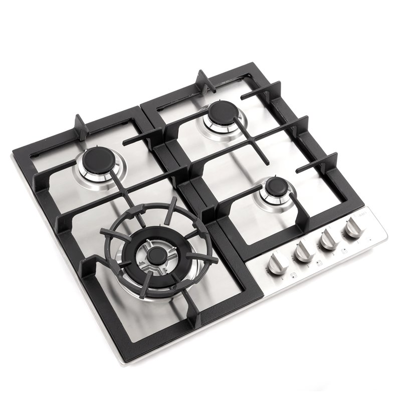 Pemberly Row 24 in. Stainless Steel Drop-In Gas Cooktop in Silver with 4 Burners