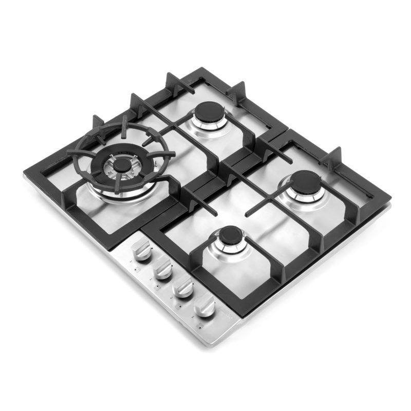 Pemberly Row 24 in. Stainless Steel Drop-In Gas Cooktop in Silver with 4 Burners