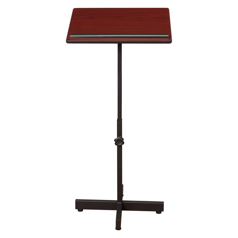 Pemberly Row Portable Presentation Metal Lectern Stand in Mahogany
