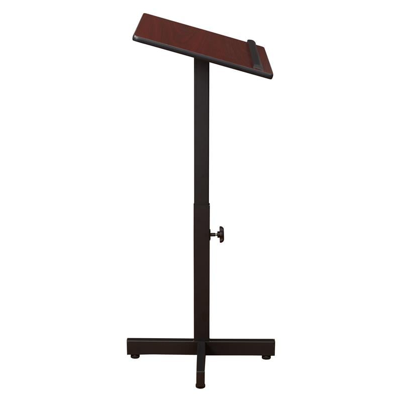 Pemberly Row Portable Presentation Metal Lectern Stand in Mahogany