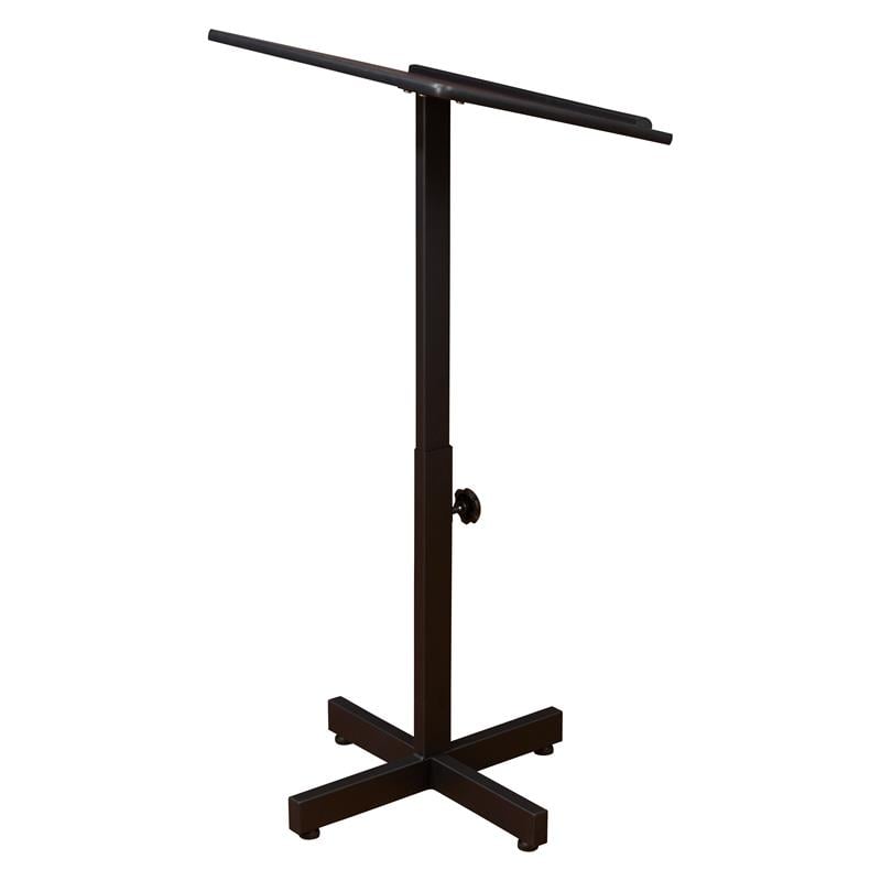 Pemberly Row Portable Presentation Metal Lectern Stand in Mahogany