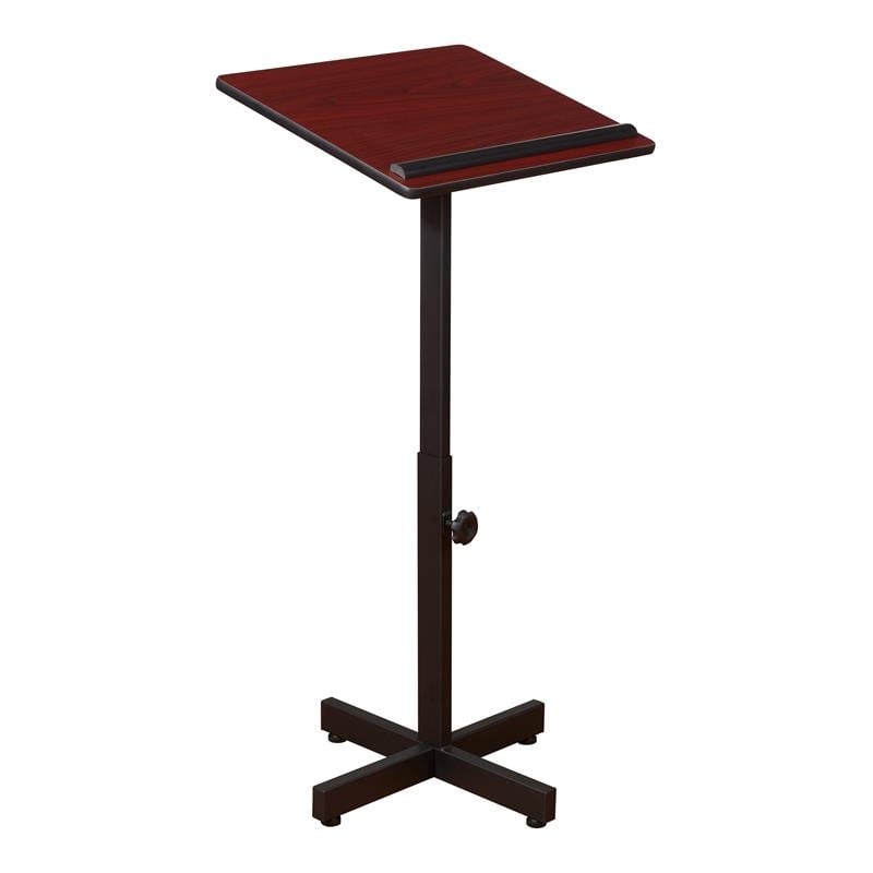 Pemberly Row Portable Presentation Metal Lectern Stand in Mahogany