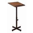 Pemberly Row Portable Presentation Metal Lectern Stand in Medium Oak