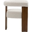 Pemberly Row Cream Boucle Fabric Dining Chair in Solid Wood Walnut Finish