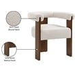 Pemberly Row Cream Boucle Fabric Dining Chair in Solid Wood Walnut Finish