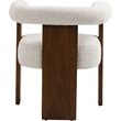Pemberly Row Cream Boucle Fabric Dining Chair in Solid Wood Walnut Finish