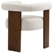 Pemberly Row Cream Boucle Fabric Dining Chair in Solid Wood Walnut Finish