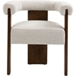 Pemberly Row Cream Boucle Fabric Dining Chair in Solid Wood Walnut Finish