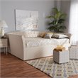 Pemberly Row Contemporary Queen Size Beige Upholstered Daybed