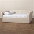 Pemberly Row Contemporary Queen Size Beige Upholstered Daybed