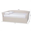 Pemberly Row Contemporary Queen Size Beige Upholstered Daybed