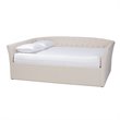 Pemberly Row Contemporary Queen Size Beige Upholstered Daybed