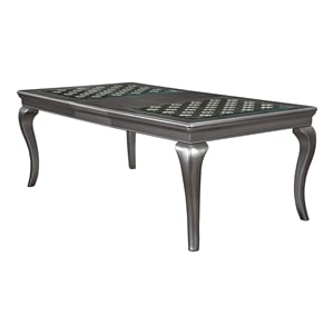 Pemberly Row Contemporary Wood Extendable Dining Table in Gray