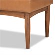 Pemberly Row Modern Tan and Brown Finished Wood Dining Bench