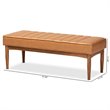Pemberly Row Modern Tan and Brown Finished Wood Dining Bench