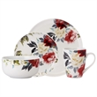 Pemberly Row Modern Porcelain Dinner Set 16 Piece Rose Garden
