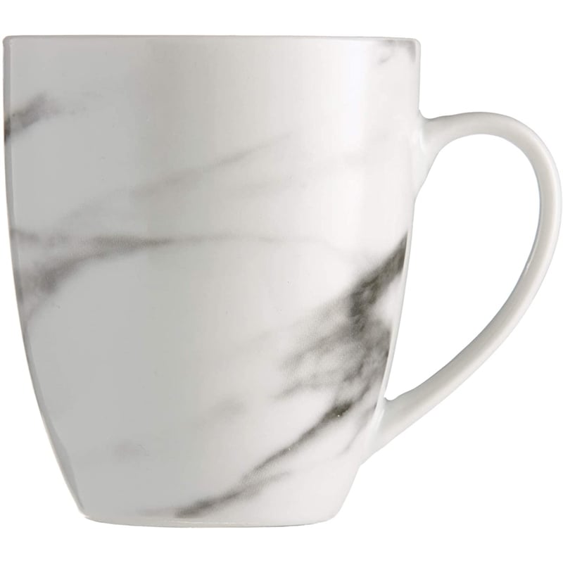 Pemberly Row Modern Porcelain Dinner Set 16 Piece Coupe Marble