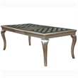 Pemberly Row Modern Wood Extendable Dining Table in Gold Champagne