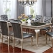 Pemberly Row Modern Wood Extendable Dining Table in Gold Champagne