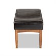 Pemberly Row Dark Brown and Brown Finished Wood Dining Bench