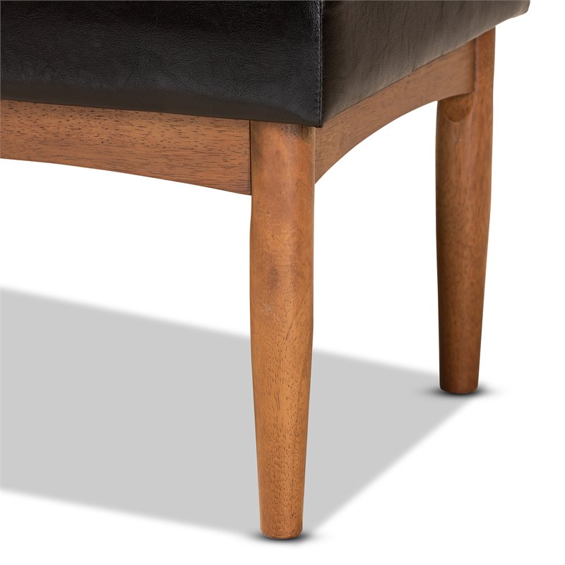 Pemberly Row Dark Brown and Brown Finished Wood Dining Bench