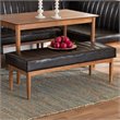 Pemberly Row Dark Brown and Brown Finished Wood Dining Bench