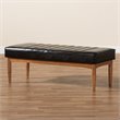 Pemberly Row Dark Brown and Brown Finished Wood Dining Bench