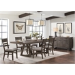 Pemberly Row Modern Wood Trestle Table in Reclaimed Chevron Gray